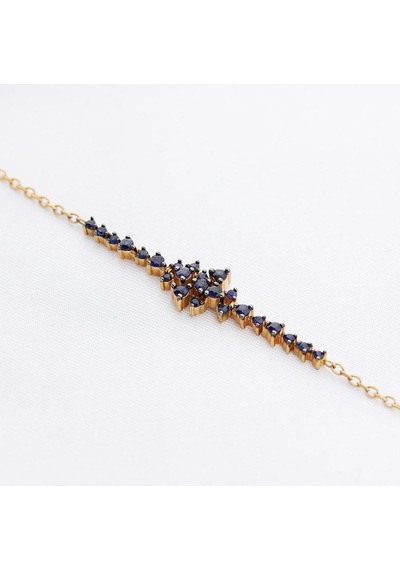 14 Ayar Altın 0.69 Karat Safir Üzüm Salkımı Bileklik Rose Gold