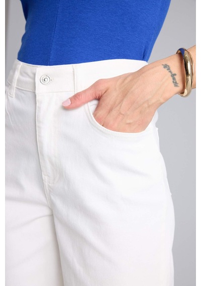 Defacto Culotte Yüksek Bel Geniş Paça Gabardin Pantolon C7535ax26smwt32 Beyaz-wt32