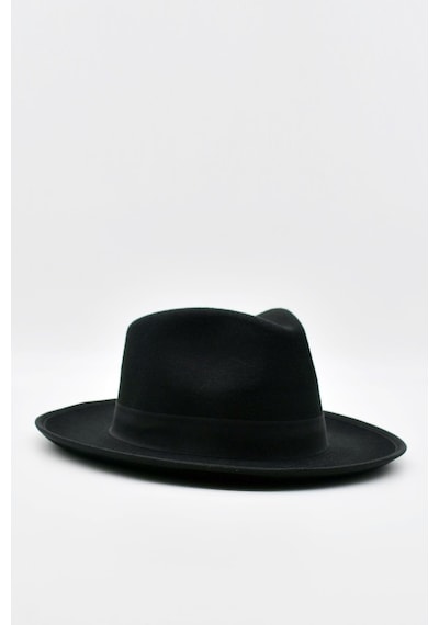 Külah Vintage Erkek Fedora Fötr Şapka Panama İngiliz Trilby Kasket Siyah - Siyah