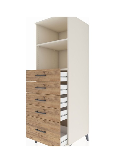 Kronos Dolap 2 Raflı 5 Çekmeceli 60x59x182 Aytaşı-çam Aytaşı