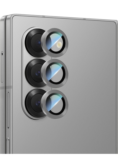 Galaxy Z Fold 6 Uyumlu Caseworld Alloy Serisi Oleofobik Anti Reflective Kamera Lens Koruyucu Gümüş