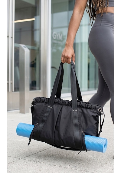 Ful - Yoga - Pilates Siyah Gündelik Laptop Omuz Tote Mat Çantası