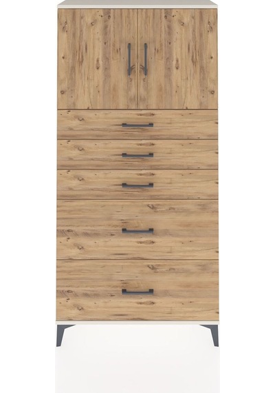 Arges Dolap 2 Raflı 5 Çekmeceli 2 Kapaklı 88x30x182 Aytaşı-çam Aytaşı