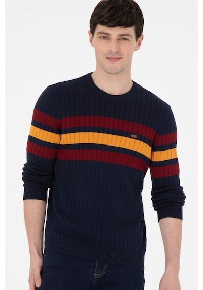 U.S. Polo Assn. Erkek Slim Fit Bisiklet Yaka Lacivert Kazak 50297046-VR033 U.S. Polo Assn. Erkek Slim Fit Bisiklet Yaka Lacivert Kazak 50297046-VR033