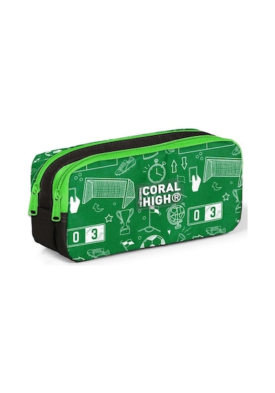 Coral High Kids Yeşil Futbol Desenli 3'lü Okul Çanta Seti Set0133247 Çok Renkli