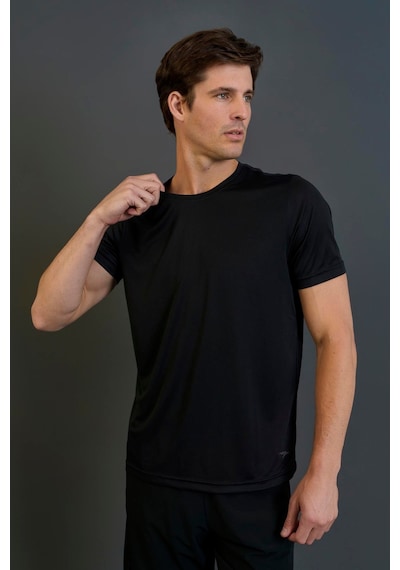 Maraton Regular Erkek Bisiklet Yaka Siyah T-shirt Siyah