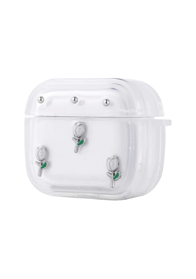 Apple Uyumlu AirPods 4 Lopard Airbag 44 Airbag Tasarımlı Simli Şeffaf Kutup Kılıf Yıldız
