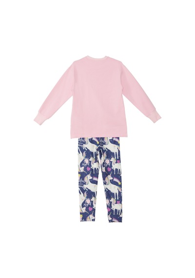Denokids Mshb&g Unicorn Kız Çocuk Sweatshirt Tayt Takım Gülkurusu