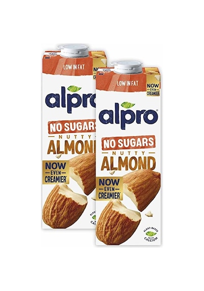 Alpro Şekersiz Badem Sütü 2x1 L Vegan Laktozsuz Bitkisel Bazlı