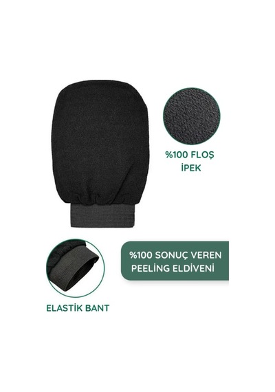 Siyah Lastikli Peeling Banyo Kesesi Kolaylık Sağalyan Ergonomik Tutuş Floş İpekten 16'li Pake
