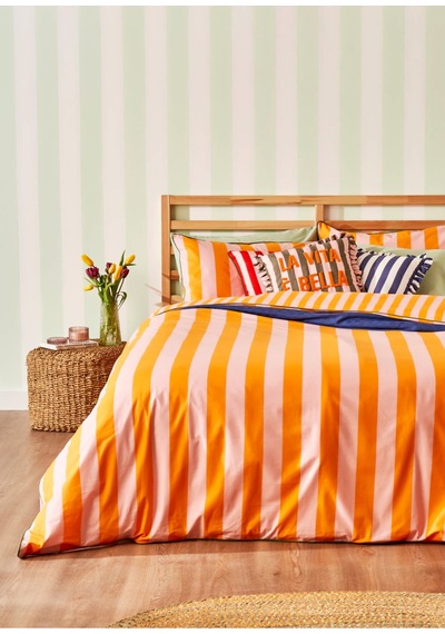 Bella Maison %100 Pamuk Line Tek Kişilik Nevresim Takımı Turuncu 160 x 220 CM