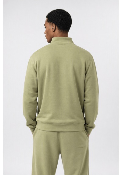 Erkek Respire Basic Half Zip Oversize Sweatshirt Küf