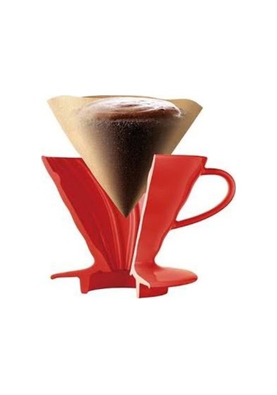 Aloha Seramik Kahve Demleme Ekipmanı V60 Dripper Kırmızı