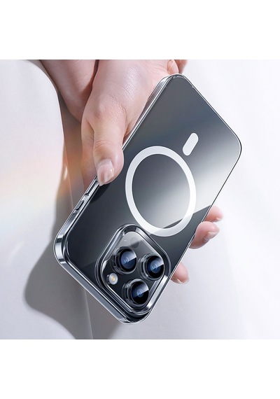 Apple Uyumlu iPhone 15 Pro Kılıf Magsafe Şarj Özellikli Benks Crystal Serisi Şeffaf Kapak