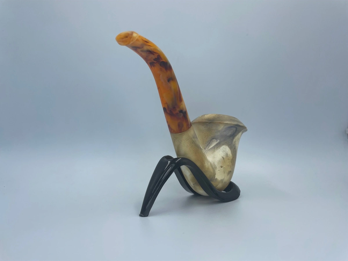 Amber Serenity Lületaşı Pipo El Yapımı, Kehribar Ağızlık, Koleksiyonluk, Doğal Taş, Filtreli