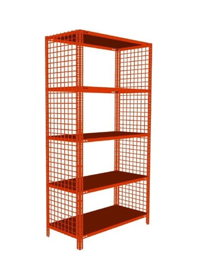 Rafburada 5 Katlı Renkli Tel Kafes Çelik Raf. Dekoratif Raf Turuncu 43 x 75 x 200 CM