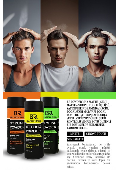 Saç Şekillendirici Toz Wax Matte - Strong - Semimatte Toz Wax Üçlü Set Saçbakım Diğer
