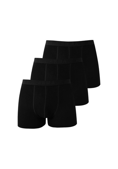 Arma Yıldız Erkek Siyah Bambu Boxer 3'lü Paket Siyah