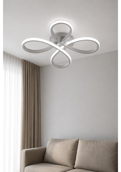 Solis Led Plafonyer Avize Beyaz Işık Gri
