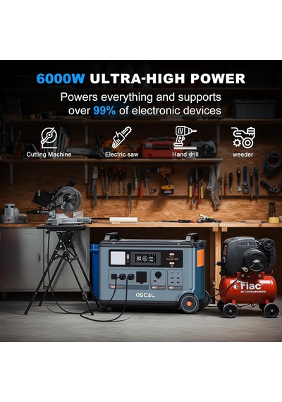 Tr Oscal Powermax 6000 Güneş Jeneratörü, 120/240v Bölünmüş Faz Gerilimi