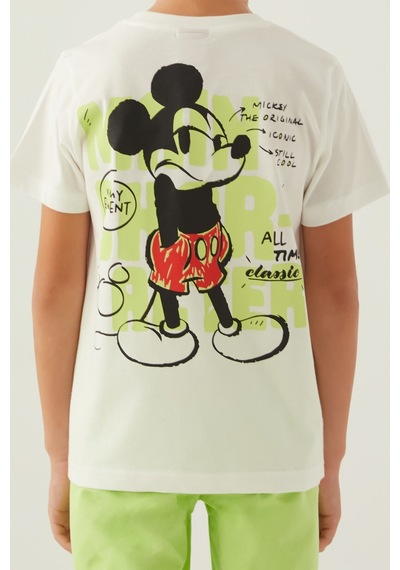 Mickey Mouse Stıl Krem Erkek Çocuk Bermuda Takım 5274-42897 Krem