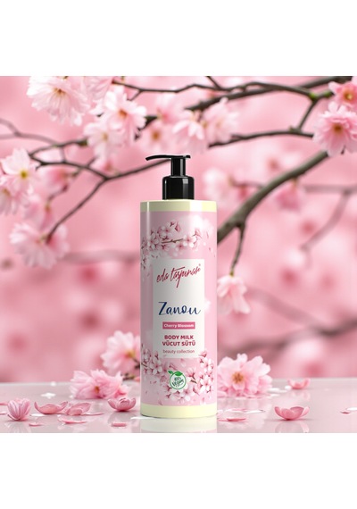 Zanou Cherry Blossom Vücut Losyonu Çiçeksi Koku & Yoğun Nemlendirici & Vegan 400 Ml
