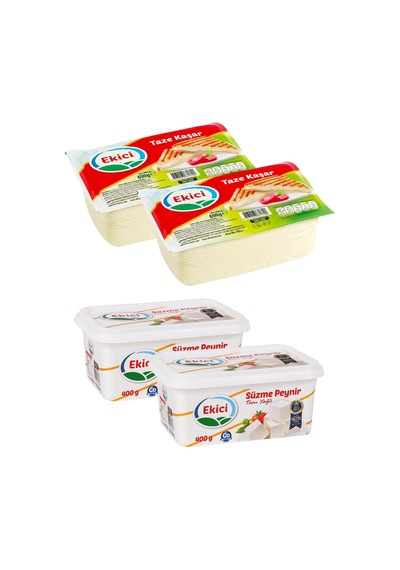Ekici Kaşar Peyniri 600 Gr + Süzme Peynir 400 Gr 4 Lü Set