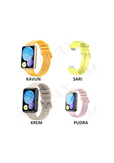 Huawei Uyumlu Watch Fit 2 Kordon Silikon Bileklik Kopçaklı Kordon