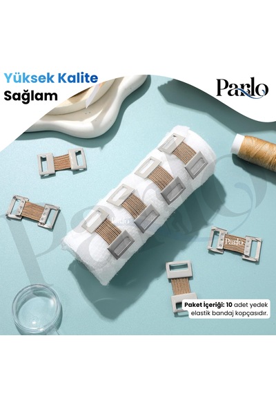 Parlo Yedek Elastik Bandaj Kopçası 50 Li Set Metal Klipsli Esnek Bandaj Sabitleme Aparatı