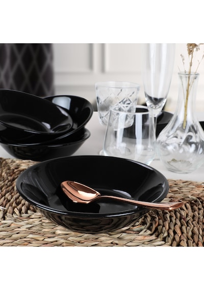 Keramika Siyah Hitit Yemek Tabağı 18 Cm 6 Adet