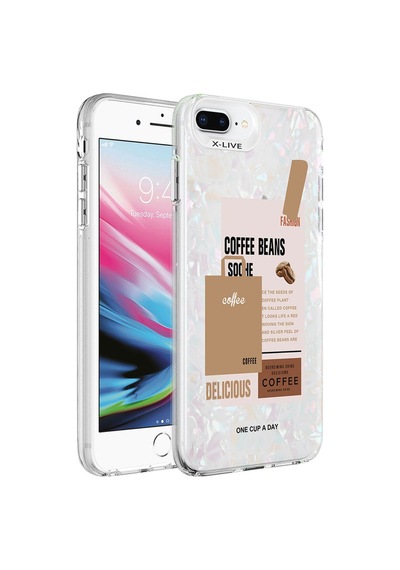 Apple Uyumlu iPhone 7 Plus Kılıf Mermer Desenli Zore Marbello Kapak Kahverengi