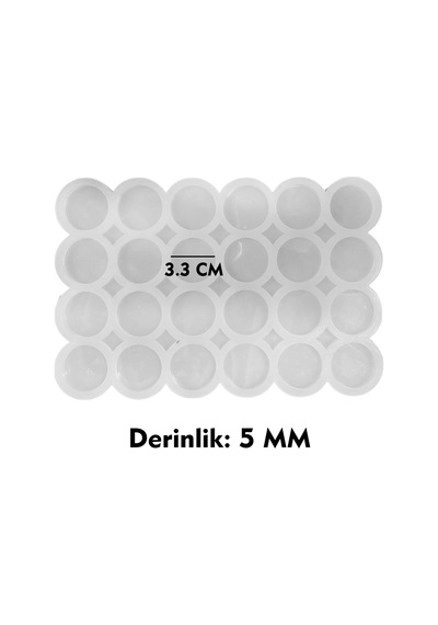Epoksi Kalıbı Çoklu Daire Kolye Ve Anahtarlık Kalıbı 3.3 Cm 24 Lü