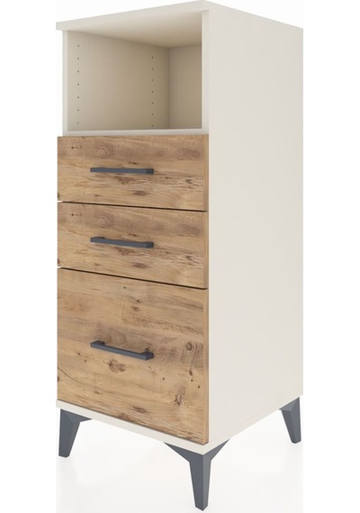 Hyperion Komodin Tek Raflı 3 Çekmeceli 44x44x106 Aytaşı-çam Aytaşı