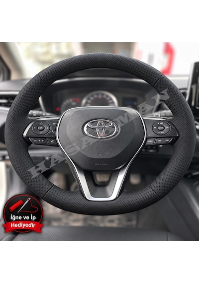 Toyota C-hr Dikme Direksiyon Kılıfı Premium Komple Delikli Deri Siyah Dikiş 2020-2023