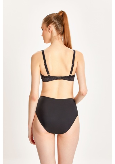 Too Salty Swımwear Kadın Siyah Simli Balenli Toparlayıcı Yüksek Bel Bikini Takımı 24s104st Siyah Too Salty Swımwear Kadın Siyah Simli Balenli Toparlayıcı Yüksek Bel Bikini Takımı 24s104st Siyah