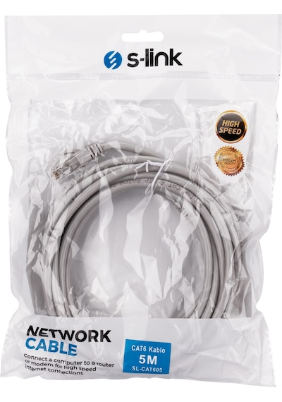 S-lınk Sl-cat605 Cat6 Patch 5mt Kablo Gri 1923