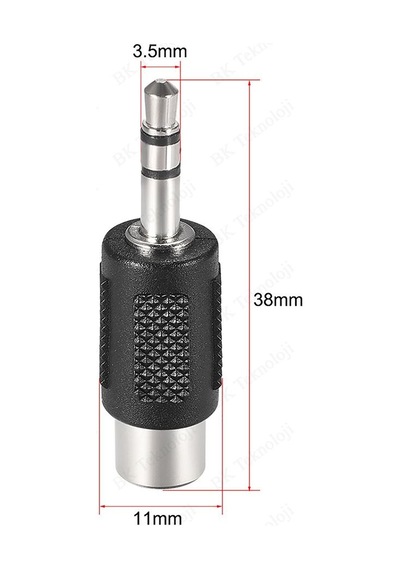 3.5mm Stereo Erkek - RCA Dişi Konnektör Ses Video Adaptörü