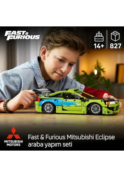 LEGO® Technic Fast and Furious Mitsubishi Eclipse Araba 42229 - 14 Yaş ve Üzeri için NOS Tüpü İçeren Oyuncak Yapım Seti (827 Parça)