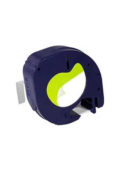 Dymo Letratag 59422 Muadil Plastik Beyaz Üstüne Siyah Etiket 91201 12mm X 4m 1