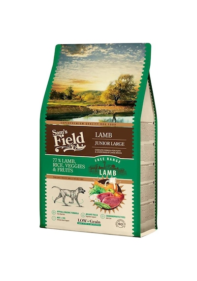 Sam's Field Junior Hypo Allergenic Kuzu Etli Düşük Tahıllı Büyük Irk Yavru Köpek Maması 2500 G