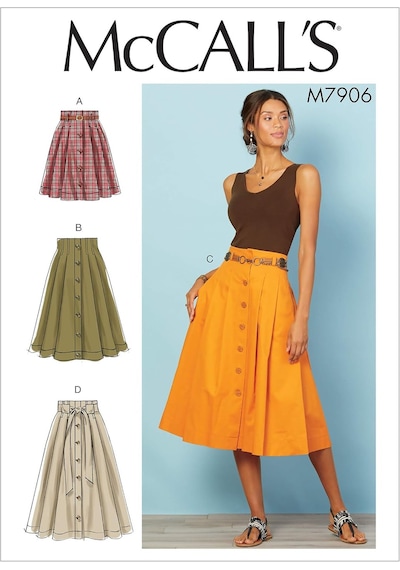 Mccall&apos S Pattern Company Kadın Diz Boyu Pileli Etek, Bedenler 14-22 Dikiş Deseni
