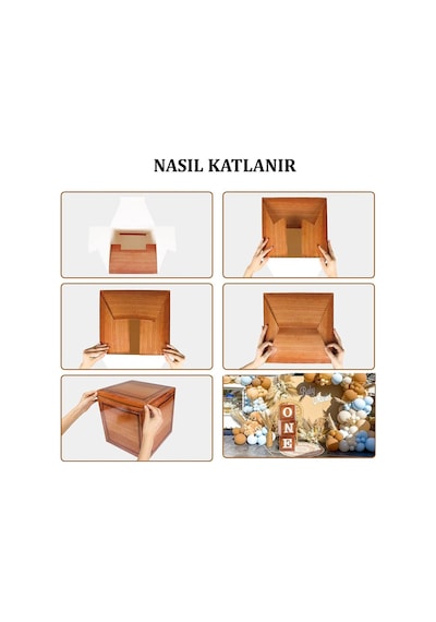 One Yazılı Ahşap Görünümlü Dekoratif Kutu Doğum Günü Konsepti One Yazılı Ahşap Görünümlü Dekoratif Kutu Doğum Günü Konsepti