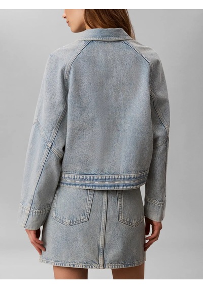 Calvin Klein Branded Boxy Denım J, Yp3 Mavi Kadın Kot Ceket