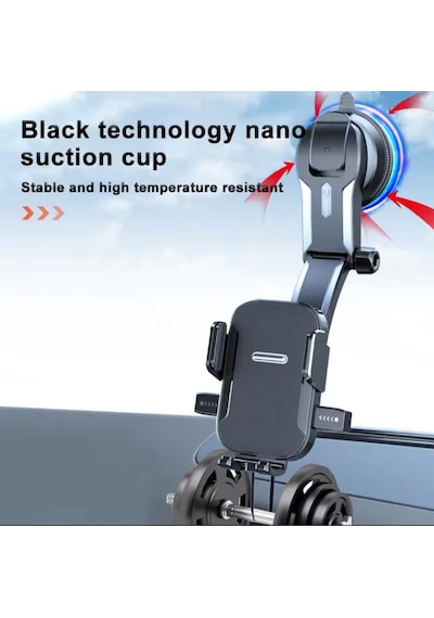 Araç İçi Vantuzlu Torpido Üstü Cam Universal Telefon Tutucu 360 Derece Dönebilen Telefon Tutucu Çok Renkli