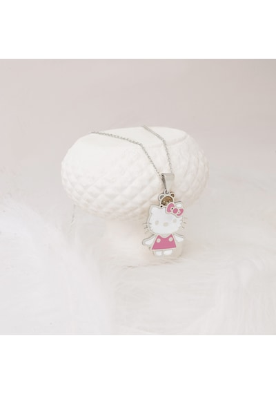 Dkmn Gümüş Hello Kitty Pembe Mine Taşlı Gümüş Kolye