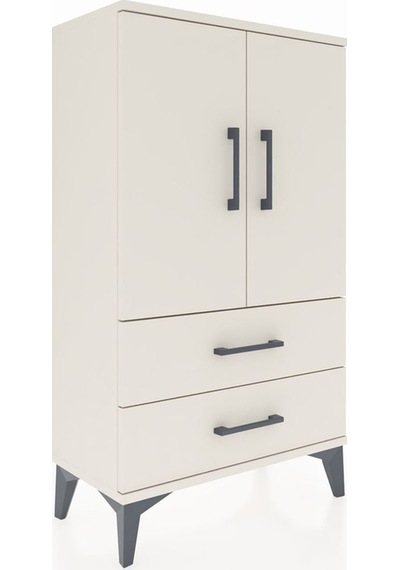 Arges Komodin 2 Raflı 2 Çekmeceli 2 Kapaklı 60x30x106 Aytaşı-... Aytaşı