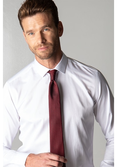 Tudors Modern Slim Fit Dar Kesim Düz Erkek Gömlek-23903 Beyaz