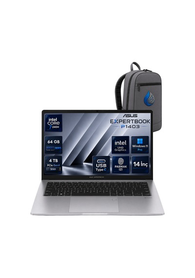 Asus Expertbook P1 P1403CVA-C716512G0DRNP28 Core 7-240H 64 GB 4 TB SSD 14'' FHD W11P Dizüstü Bilgisayar