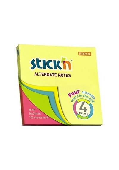 Gıpta Stıckn Ypş. Not Kağ. Neon 4 Rnk 76x76 100 Yp