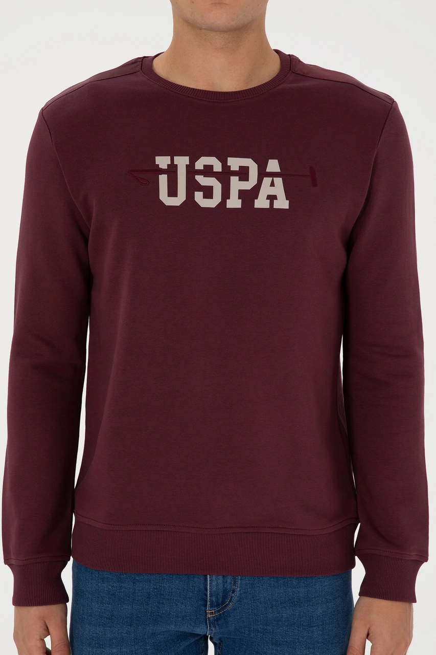 U.S. Polo Assn. Erkek Regular Fit Bisiklet Yaka Bordo Sweatshirt 50315536-VR177